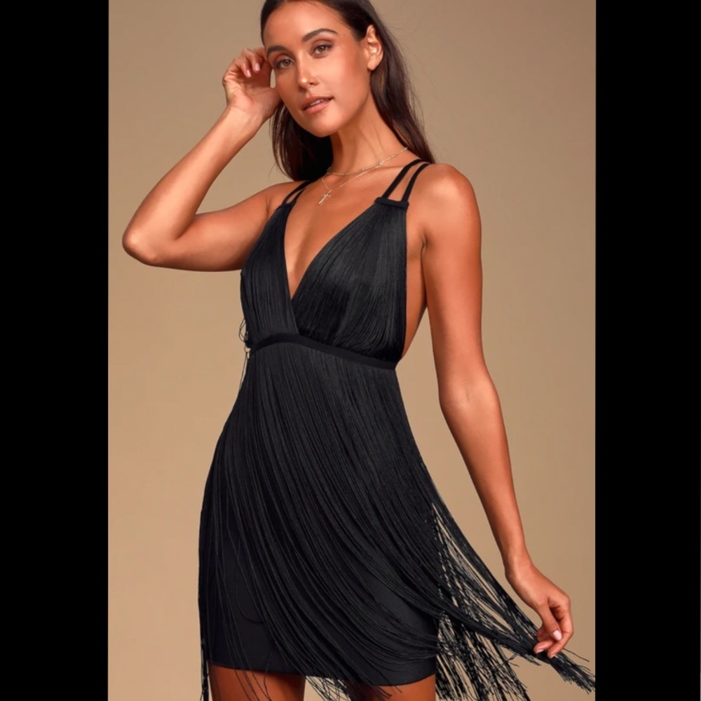 Lulus Fringe bandage dress